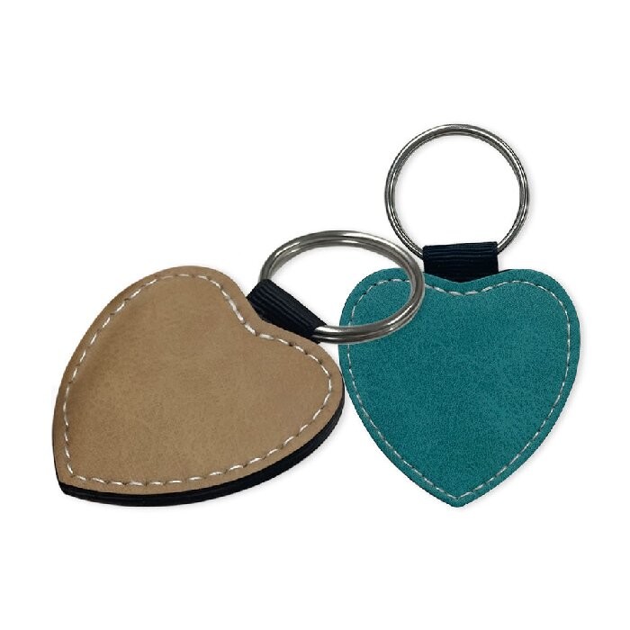 PU Sublimation Heart Keychain Blank Custom Logo Double Side Printing Sublimation Leather Keychain
