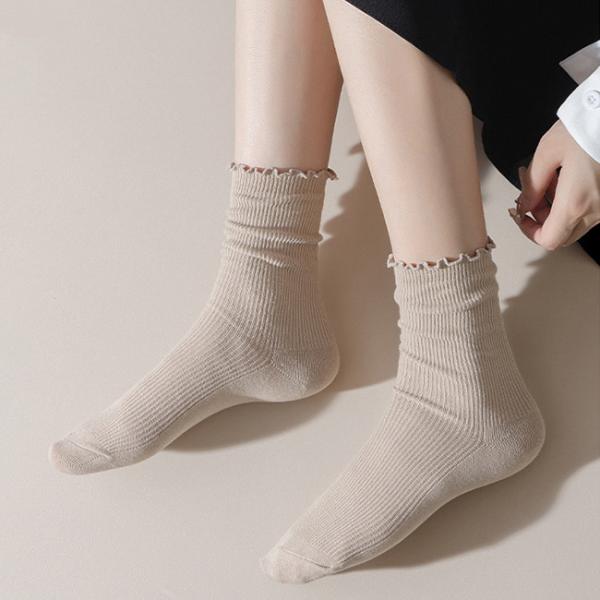 Sweat Absorbent Custom Women Socks Solid Color For Everyday Wear