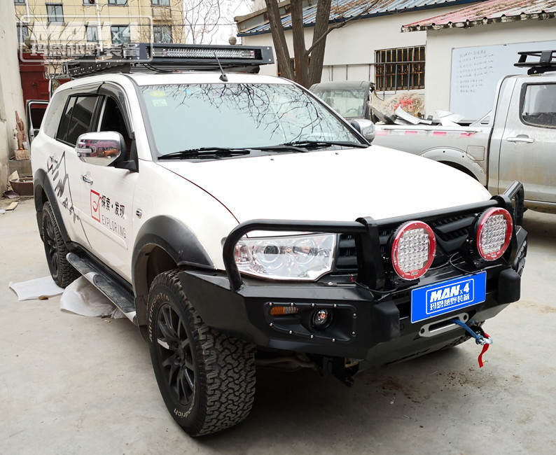Black Winch Mitsubishi TRITON Bull Bar Front Steel 4x4 2006-2018