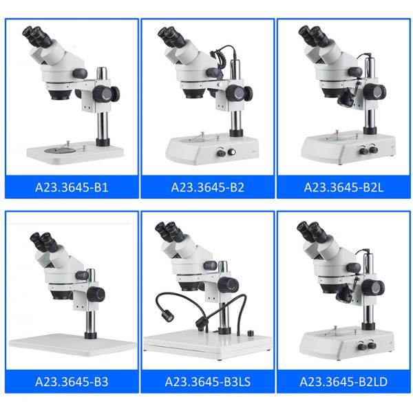 A23.3645 Opto Edu Trinocular Stereo Microscopes Magnification 7-45x