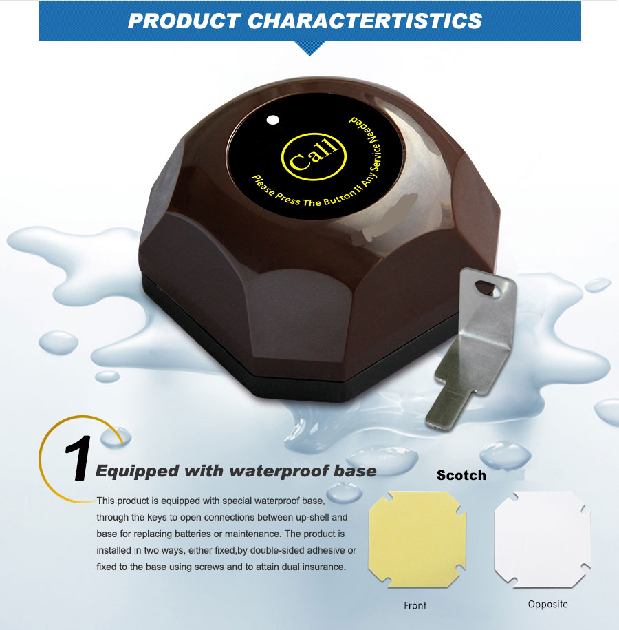 Restaurant equipment remote table number calling system