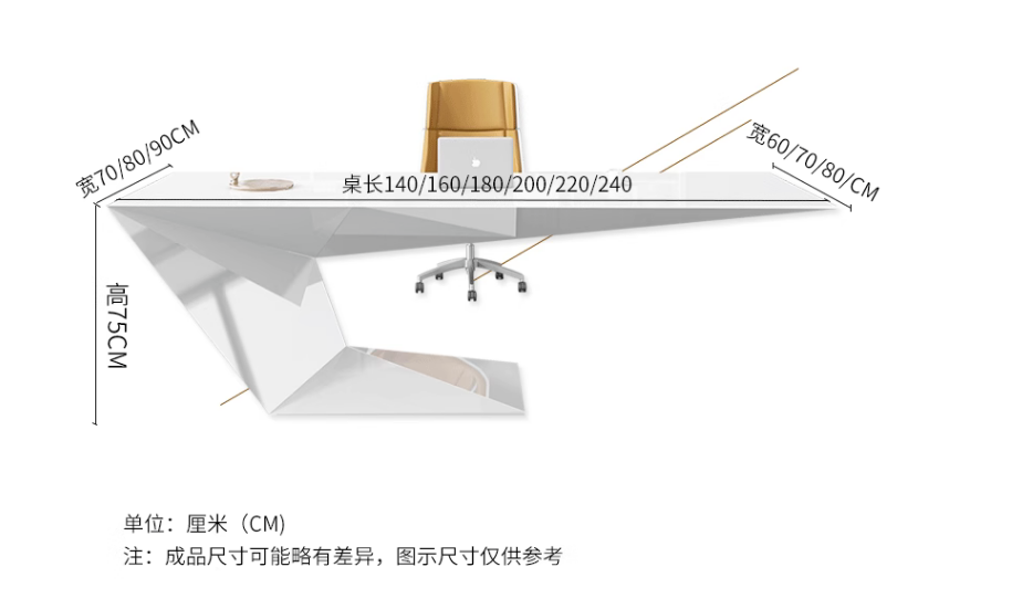 Home Office Funiture Morden Work Office Desk with Custom White Paint Consulting Table