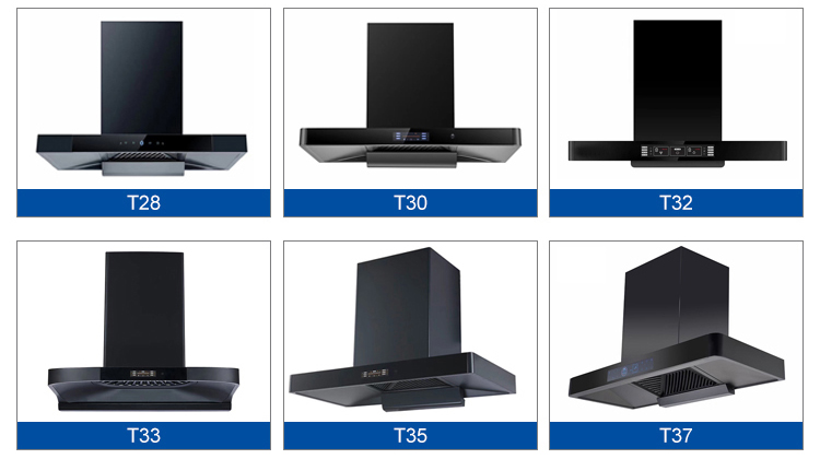 Modern Glass Stainless Steel T Chimney Style Hood Electric App Controlled
