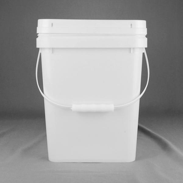 Square Plastic Bucket Food Grade White Color 20L