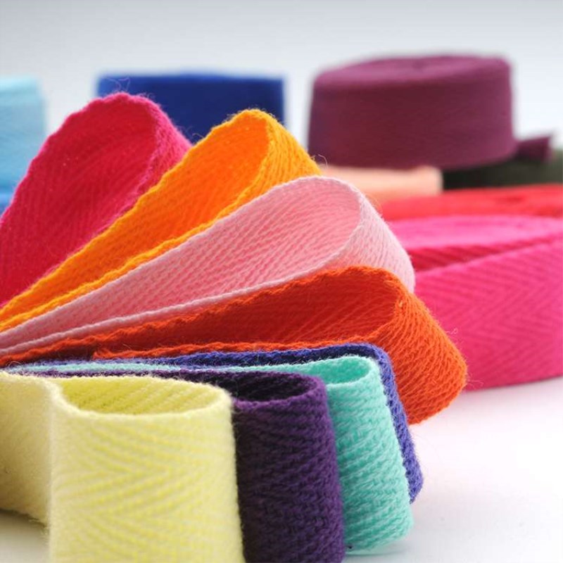 Factory Wholesale 1CM-5CM Herringbone Bias Cotton ribbon For Garment