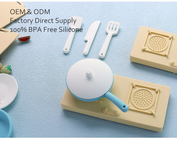 Factory New Arrival Pretend Play Set Kitchen Toys Montessori Education Silica Gel Kitchen Silicone Toy