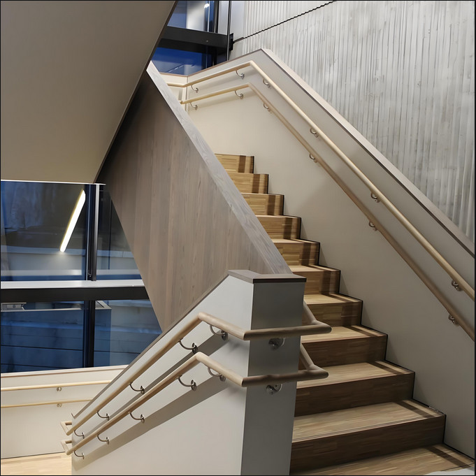 Adjustable Wall Fixed Stair Railing Anti Slip Surface Low Maintenance Easy Cleaning