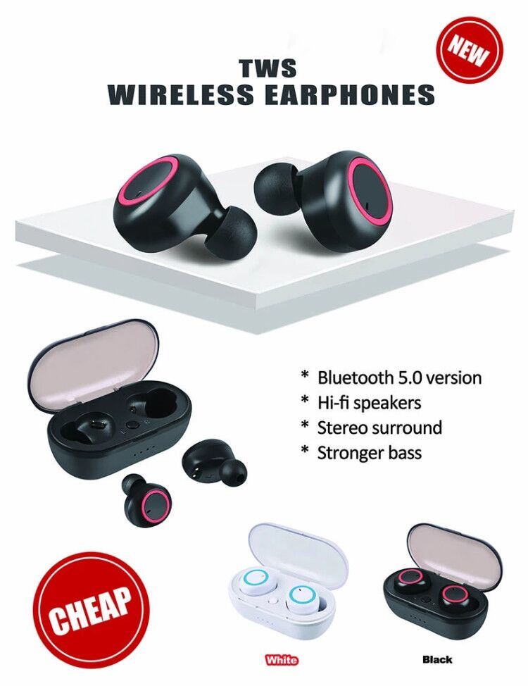 Hot Sell Sport Stereo Music Handsfree Tws True Wireless Bluetooth Earbuds Headphone Earphone
