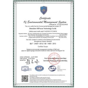 Shenzhen HDFocus Technology Co., Ltd. Certifications