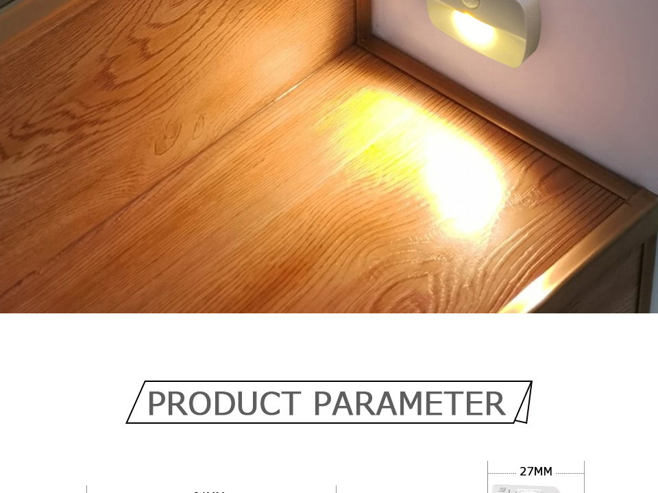 0.8W 30LM Plug In Night Lamp PIR Sensor 100 Degree For Closet Aisle Hallway