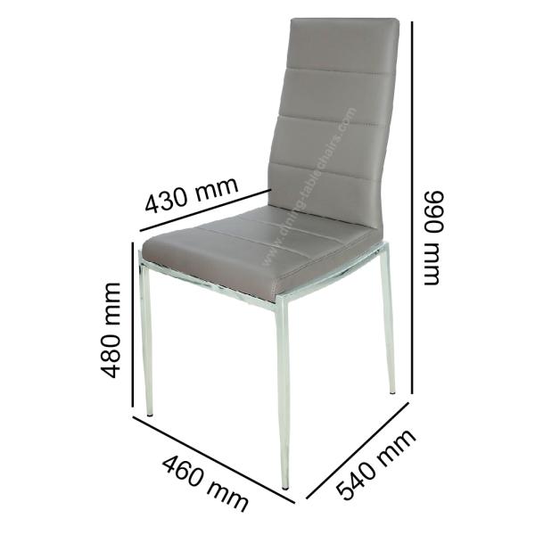 High Glossy Stainless Custom Upholstered Dining Chairs Skin Friendly PU Shell