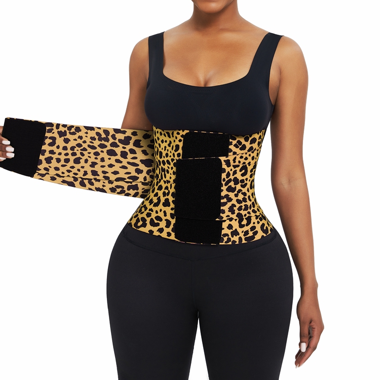 Waist Cinchers HEXIN High Elasticity Red And Yellow Leopard Print Faja Slimming Belt Tummy Trimmer Women