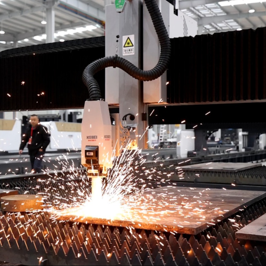 Power Laser Cutting Machine for High Bevel Cutting on 24000mm Workbench