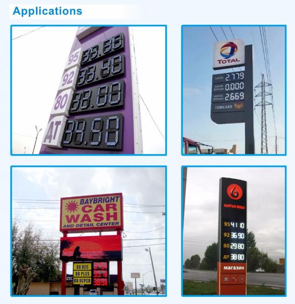 Custom Size LED Gas Price Signs 7 Segment Digital Price Sign Gas Station