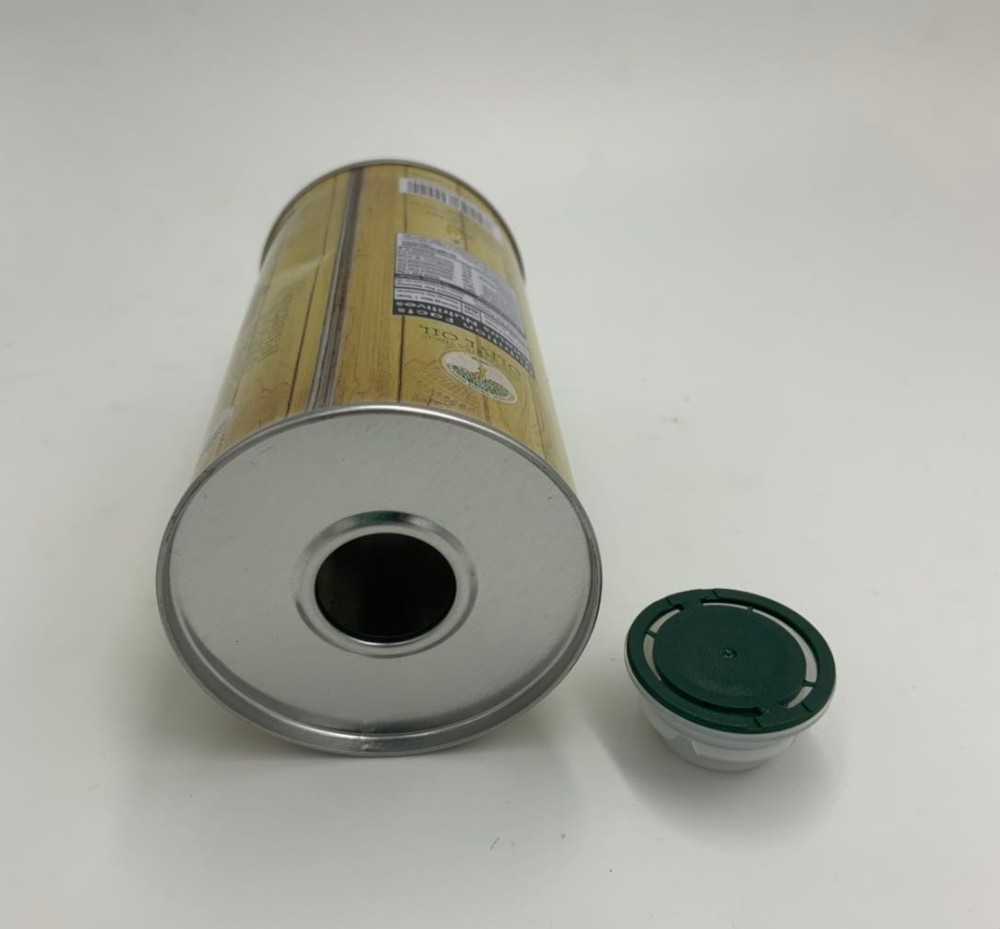 DADI 1.6L Round Olive Oil Can Food Safe 1600ml Tall Round Tinplate Containers
