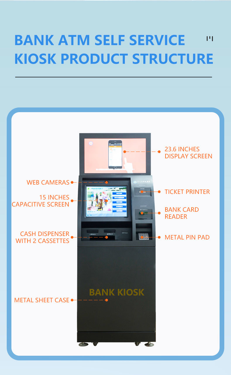 Cash Deposit / acceptor Payment indoor cash machine kiosk Self Service Terminal
