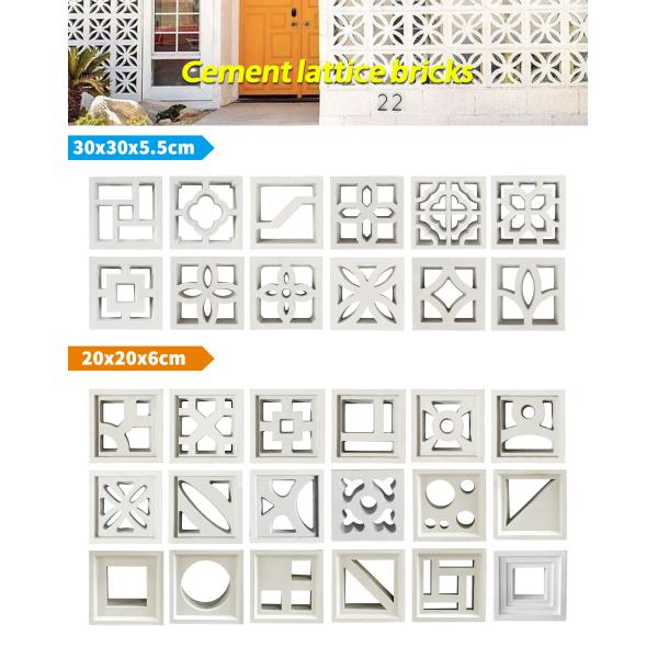 White Concrete Breeze Blocks with Diamond Pattern Decorative Cement Screen Bricks for Outdoor Courtyard Privacy Screen Wall