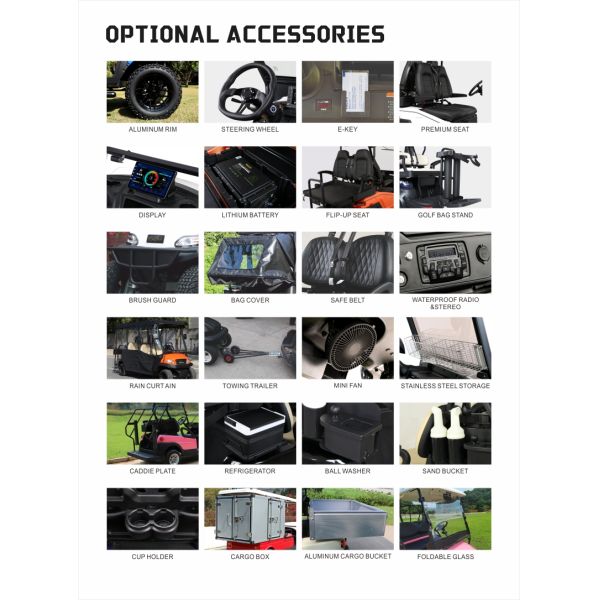 Front / Rear 4 Seats Electric Golf Carts , Battery Powered Electric Caddy Carts