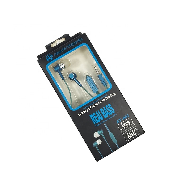 Paper Mobile Charger Earphone Packaging Box CMYK Offset Printing With Clear Window