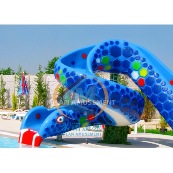 Fiberglass Material Kids Snake Slide 2.5m Height For Water Park Hotel Backyard Pool