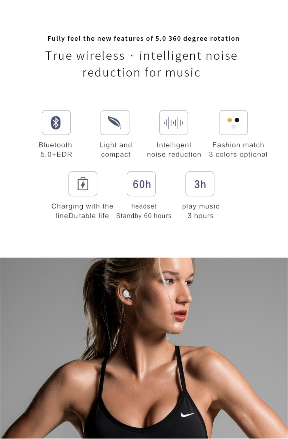 Tws Mini Wireless Bluetooth Earbuds Sports Earphones (With Charging Box, For iPhone Android For Samsung Xiaomi Huawei)