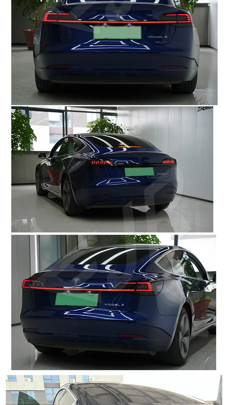 Through Taillight Assembly For Tesla Model 3 19-22 Retrofitting Car Retrofitting With Running Water Steering