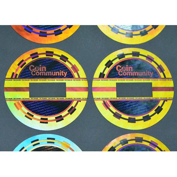 Demetalized security coin 3d hologram sticker with VOID effect