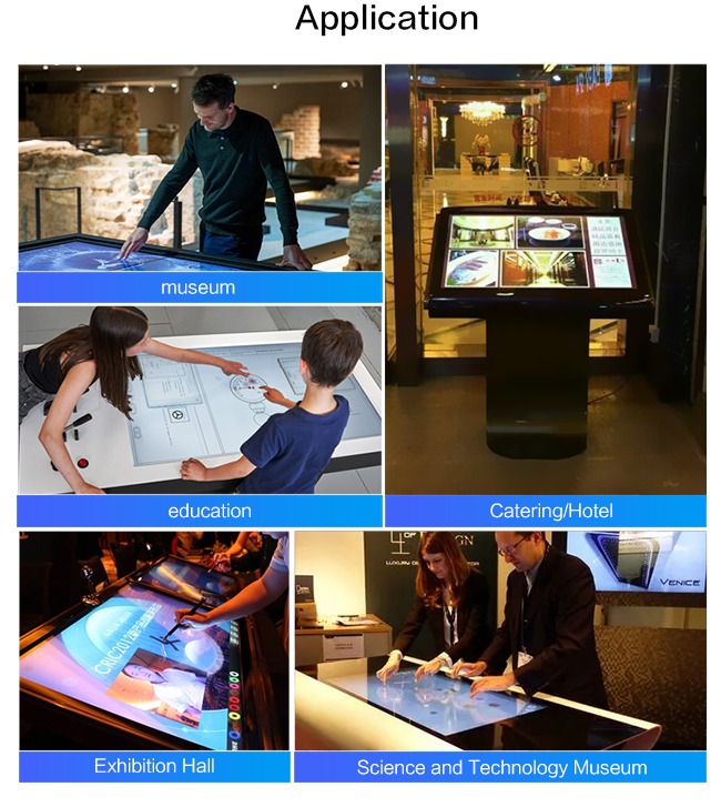 Hottest 43" Indoor Interactive Smart Touch Screen Coffee Table for Restaurant Lifting Touch Table