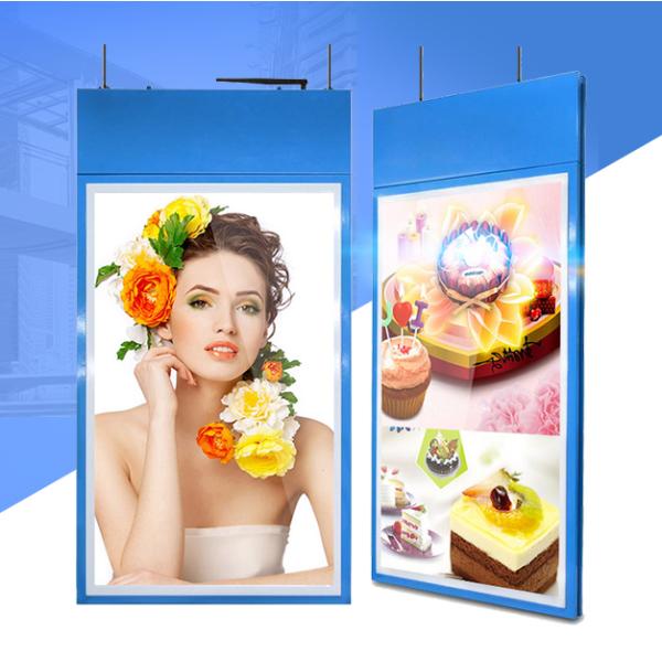 Double Sided Hanging Indoor 500cd/M2 Ceiling LCD Poster Screen For Advertising