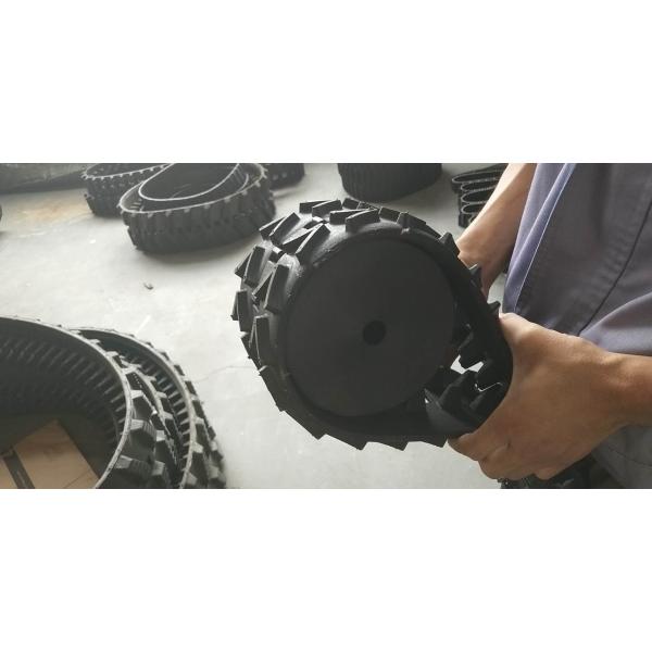Mini Robot Rubber Tracks With Customized Wheels 123mm Width