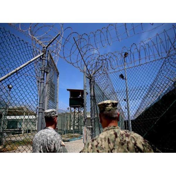 Military Defense 10 Ft Chain Link Fence With Barbed Wire And Razor Wire