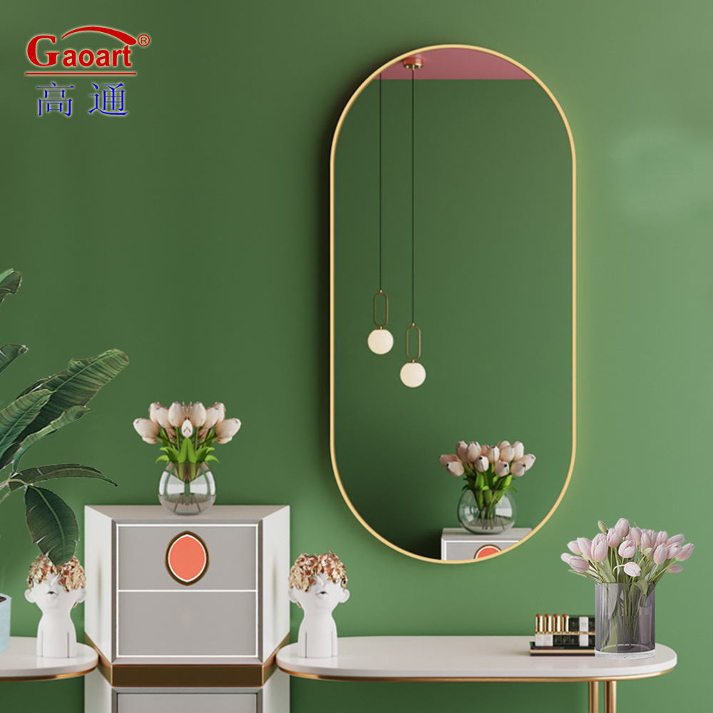 European Style Aluminium Alloy Frame Wall Mirror for Home Decorative Stick Art Framed