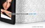 Glittery Floral Pattern Leather Case Cover With Built-in Stand For iPad 2 -
