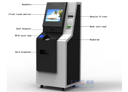 Android Payment Terminal Atm Kiosk for business With A4 Printer , Cash Acceptor