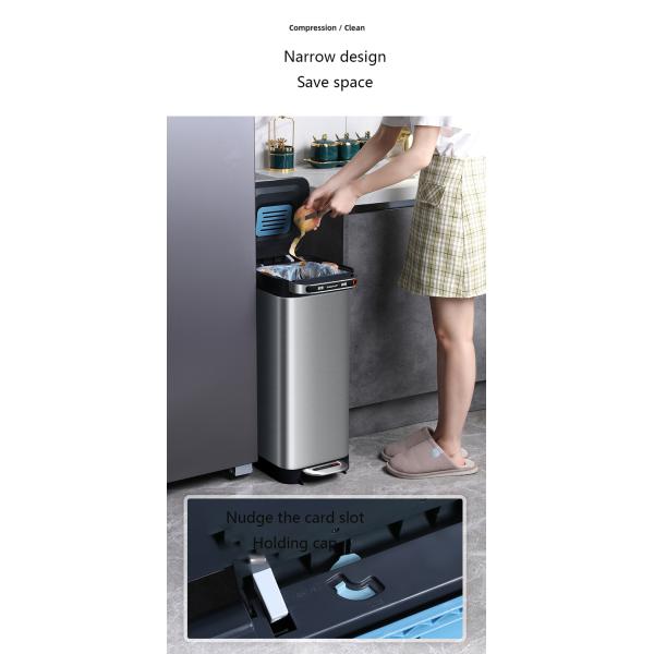 Smart Trash Can Automatic Bagging Smart Sensor Garbage Electric Touchless Square Automatic Bin Smart Home