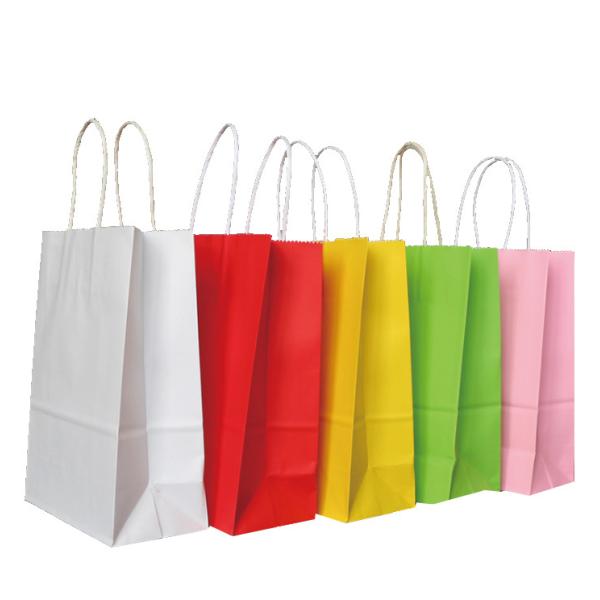 Recycled Twist Handle Campany Logo Printing Brown Kraft Paper Bag