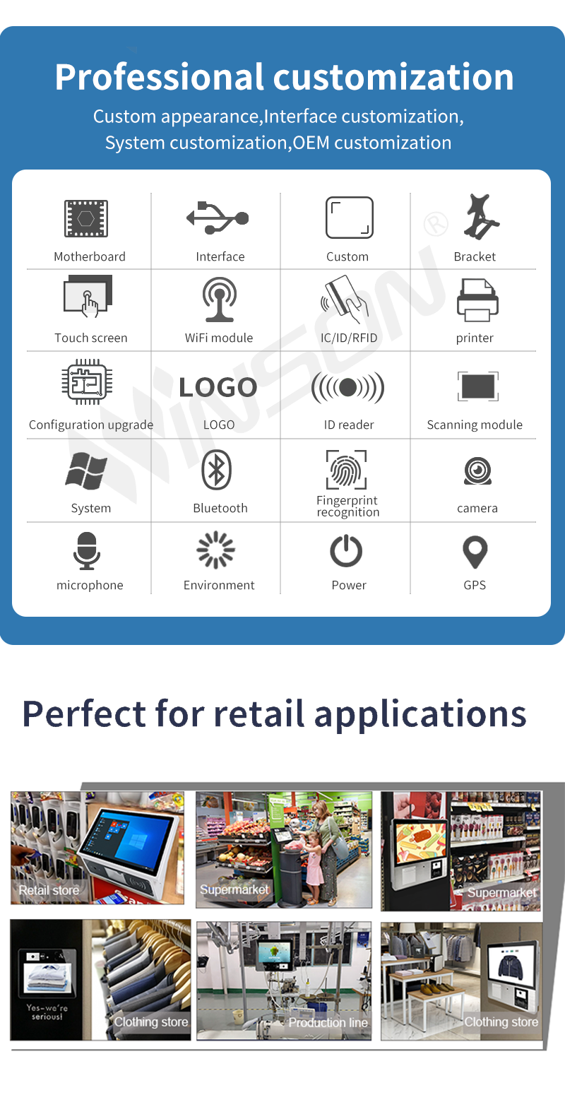 27 Inch Touch Screen Price Checker All in One Mini POS System for Supermarket Windows POS Terminal