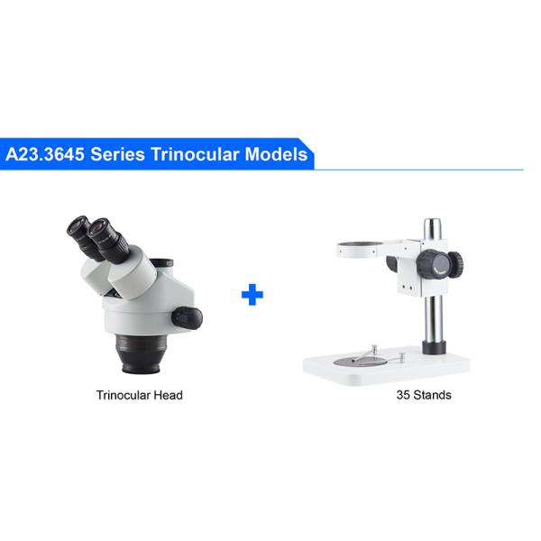 A23.3645 Opto Edu Trinocular Stereo Microscopes Magnification 7-45x