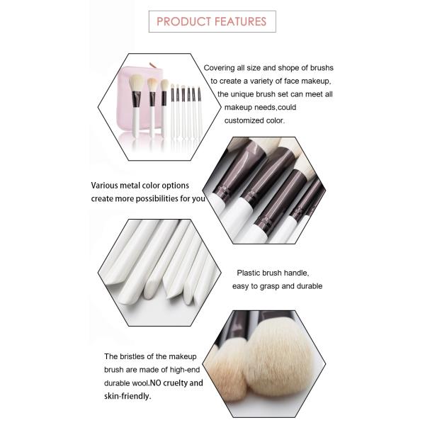 10PCS Multifunctional Goat Hair Makeup Brush Set 19*4cm