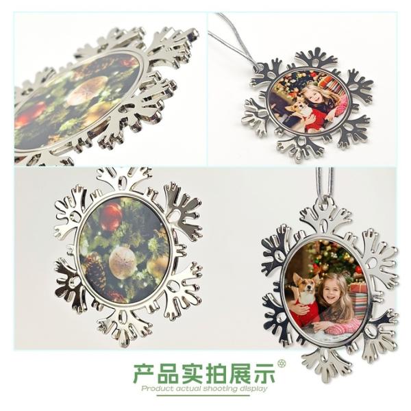 Sublimation Blank Christmas Ornaments Metal Snowflake Christmas Custom Christmas Tree Ornaments