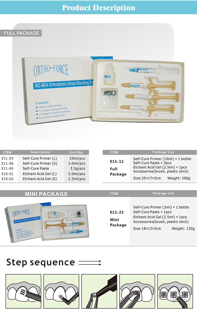No Mix Self Cure Orthodontic Bonding Adhesive For Dental In Standard Pack