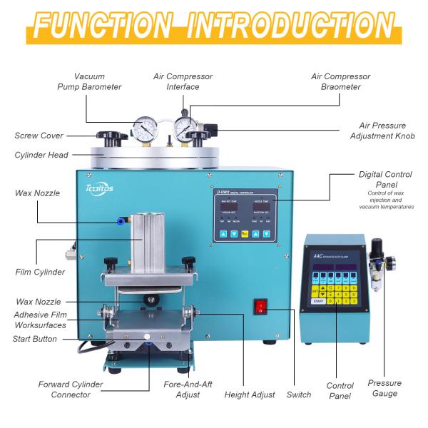 Digital Jewelry Wax Injector Advanced Auto Clamp Controller With Vacuum Pump