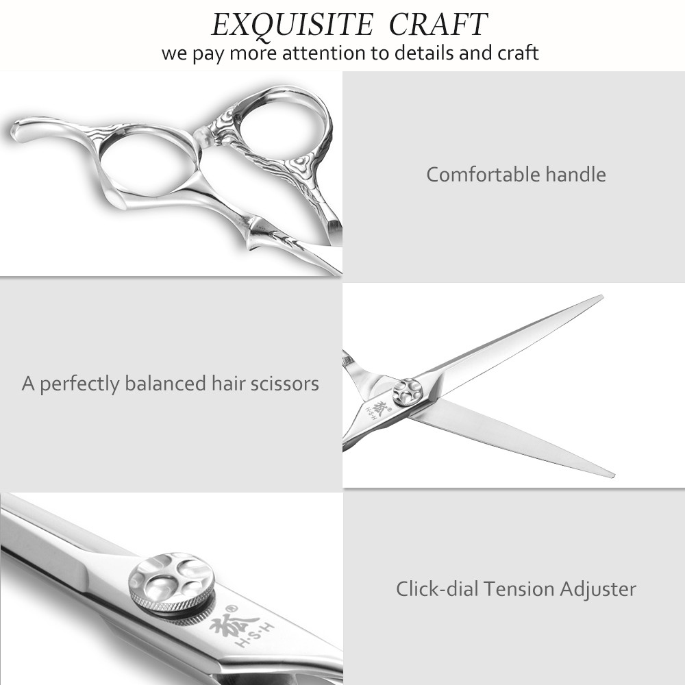 Japanese Steel Professional Barber Scissors Wear Resistance Precise Cutting