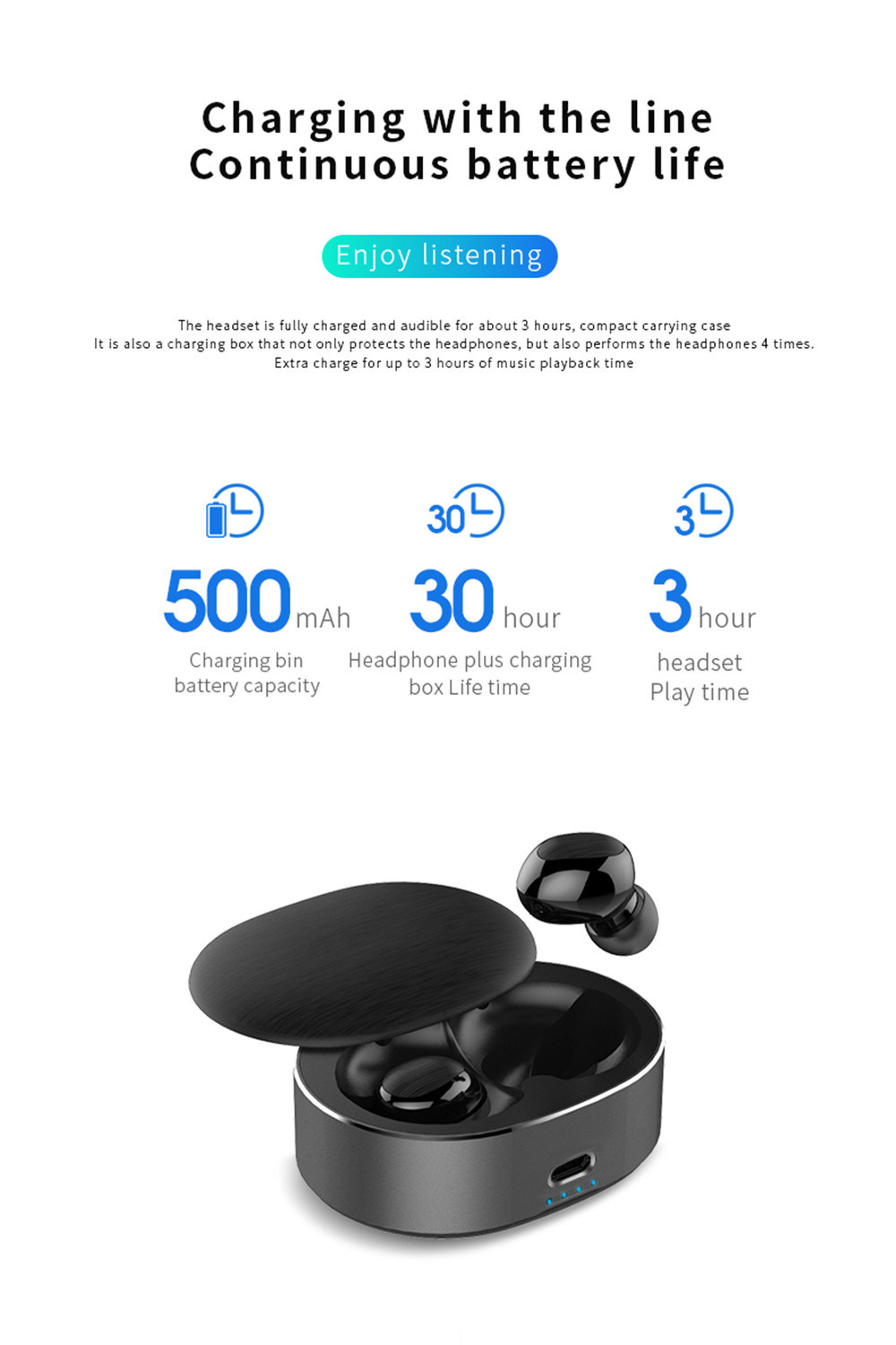 Tws Mini Wireless Bluetooth Earbuds Sports Earphones (With Charging Box, For iPhone Android For Samsung Xiaomi Huawei)