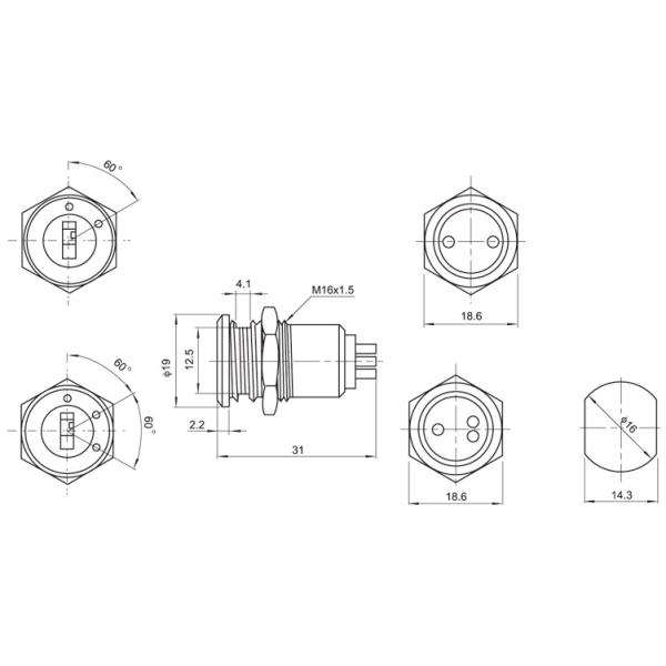 Flat key switch lock Zinc Alloy Flat key switch lock