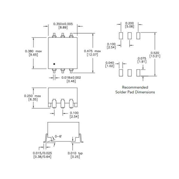 500uH 3k Vrms 1CT:0.375CT DC DC Converter Isolation Transformer For MAX3535E TGMR-320V6LF
