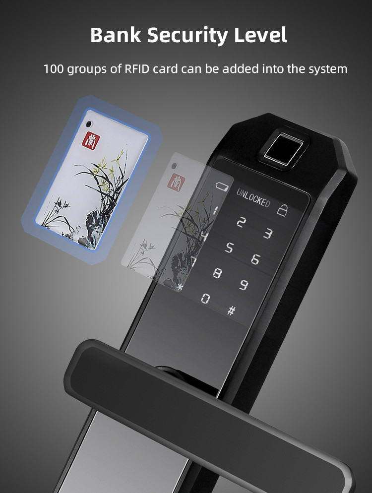 Damp Proof Fingerprint Smart Door Lock Size 20mm For Apartment