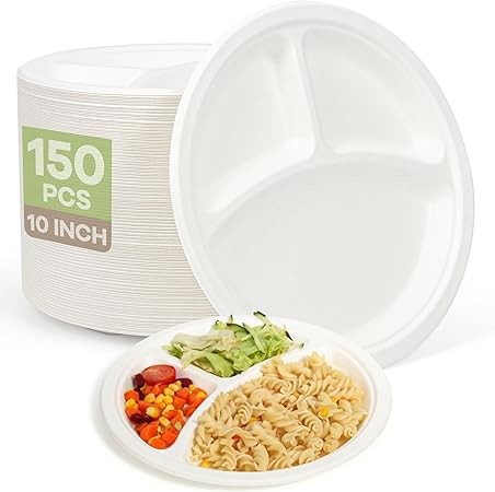 Sugarcane Round Paper Plates Eco-friendly Biodegradable Disposable Bagasse Maded