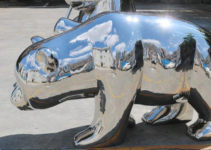 Plaza Or Garden Decoration Mirror Big Horse Stainless Steel Sculpture 150cm
