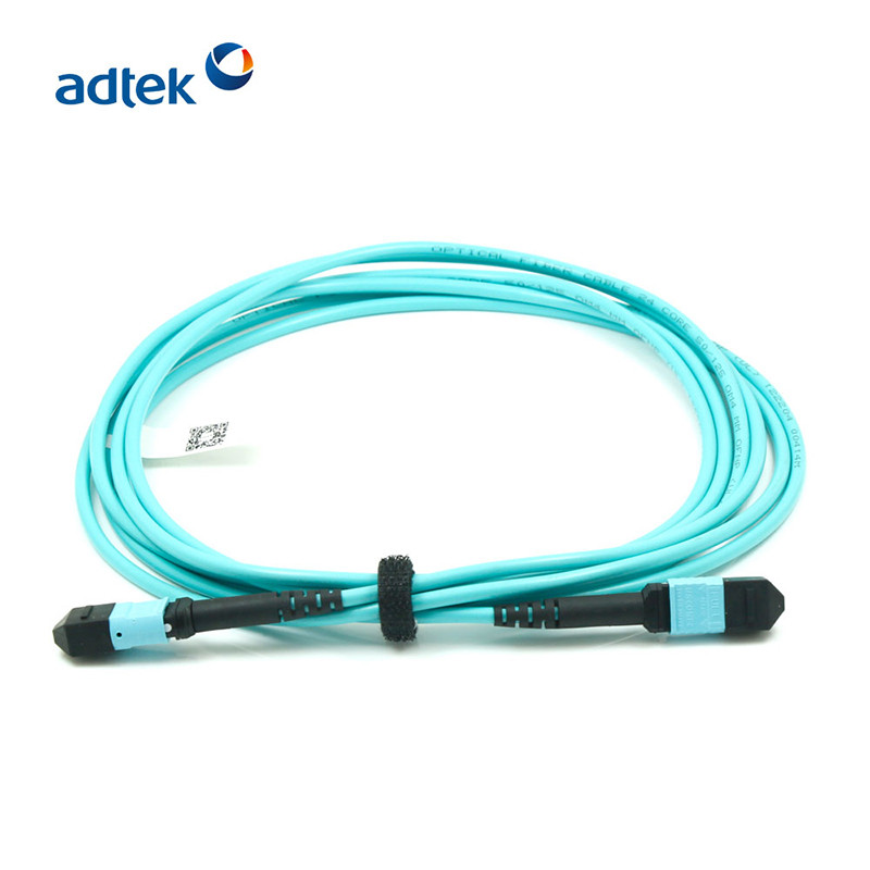 MTP-MTP Female To Female OM3 12/24 Fibers 3M PVC/LSZH Aqua Trunk Cable